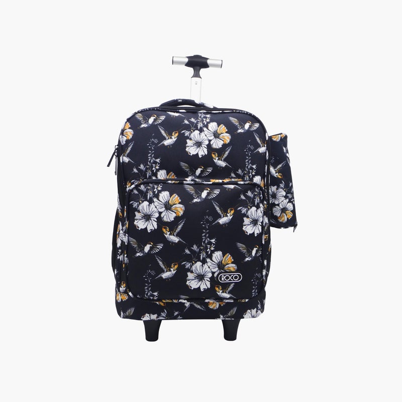 Printed 15.6-inch Trolley Backpack with Retractable Handle and Pencil Pouch - 46x33x20 cms